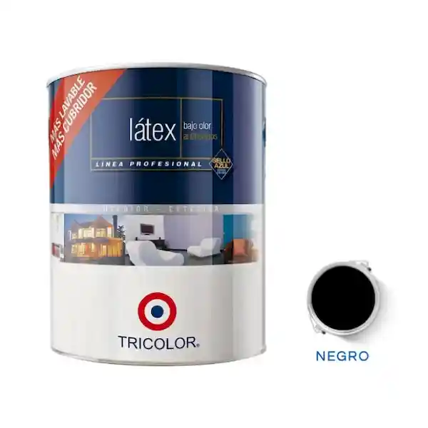 Tricolor Latex Profesional Negro 945 mL