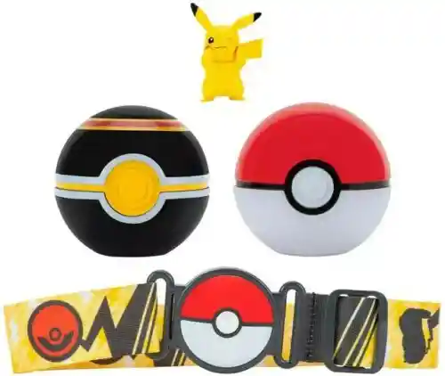 Pokémon Set Cinturón Entrenador + Figura Colección Pikachu