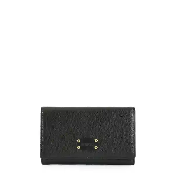 Billetera New Eyelet Cierre Exterior Negro Amphora