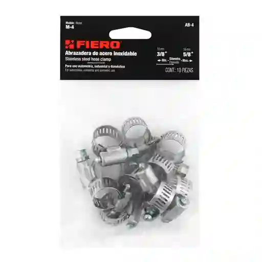 Fiero Abrazadera Reforzada Acero Inoxidable 3/8-5/8 (10-16 mm)