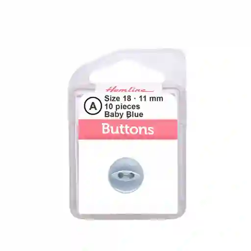 Botón Plástico Ojo De Pez Celeste 11mm 10 Unidades Hb00418.05