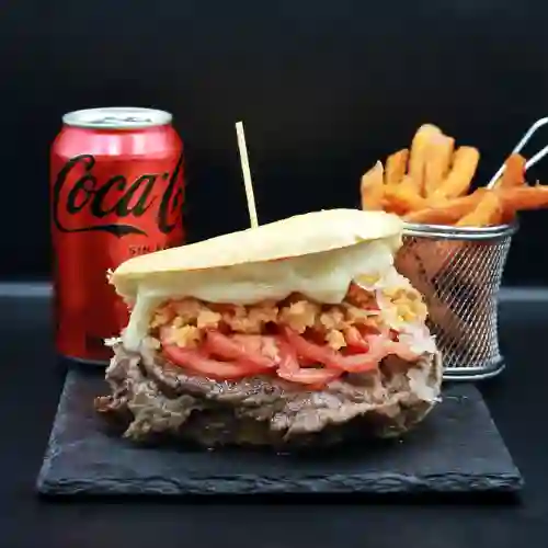 Churrasco Completo+ Papas + Bebida