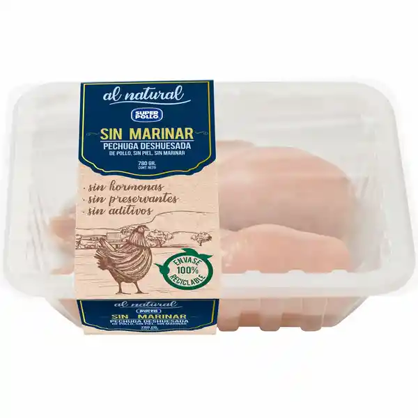 Super Pollo Pechuga Deshuesada Sin Marinar