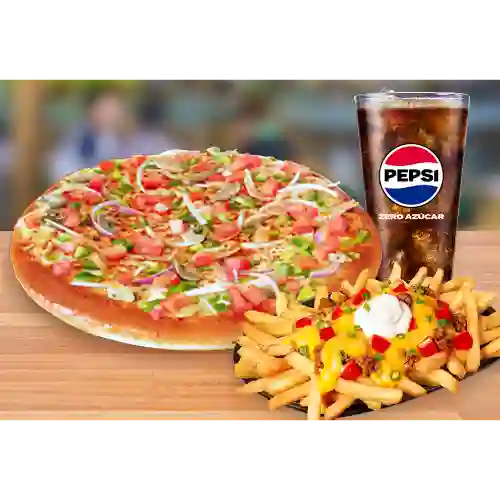 Pizza Veggie Lovers Individual + Papas Supremas + Bebida 350 ml