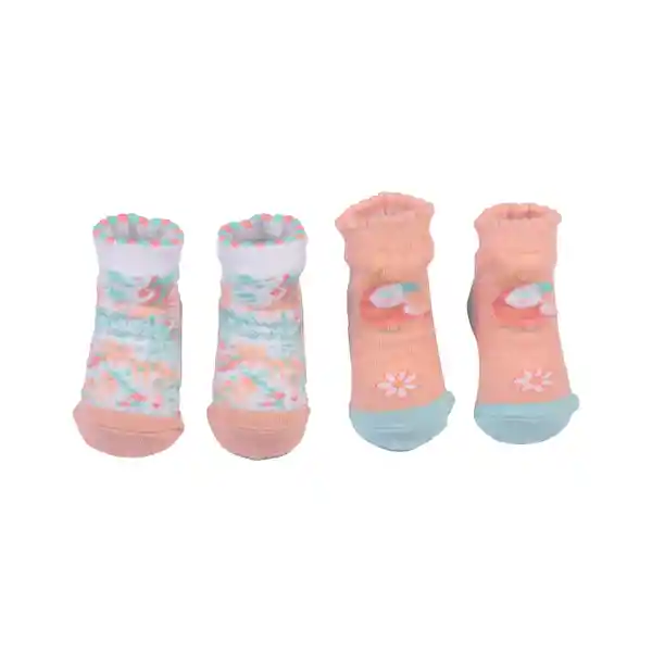 Set 2 Pzas Calcetín Bebe Niña Multicolor Pillín 6 M