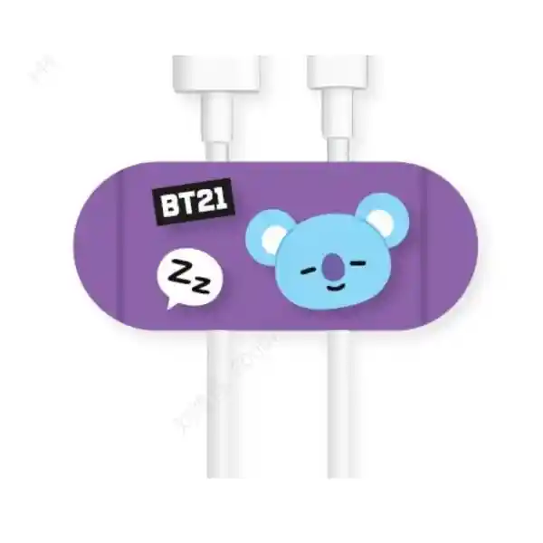 Bt21 Set Clip Organizador Para Cable Morado Miniso