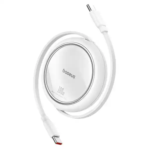 Baseus Cable Carga Rápida Mini Tipo C a Tipo C 100W Blanco 1 m
