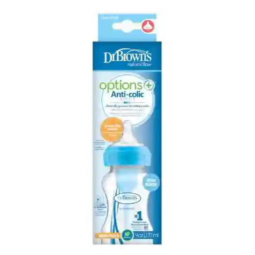 Dr. Browns Mamadera Boca Ancha Options Azul 270 mL WB91602