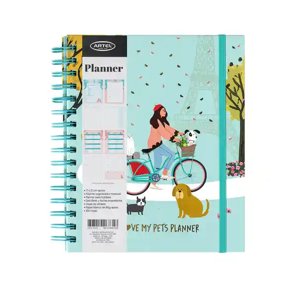 Artel Importado Planificador 12 Meses Espiral my Pet Planner