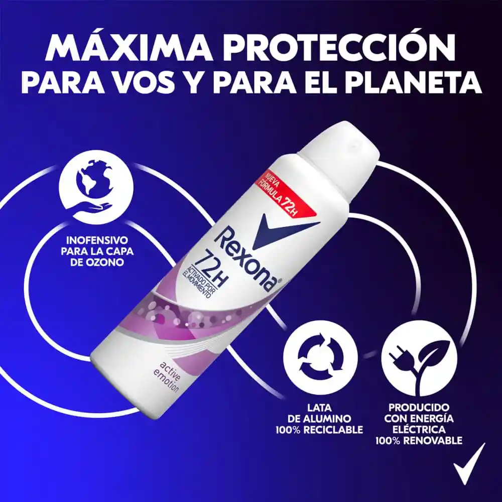 Rexona Antitranspirante Active Emotion en Aerosol