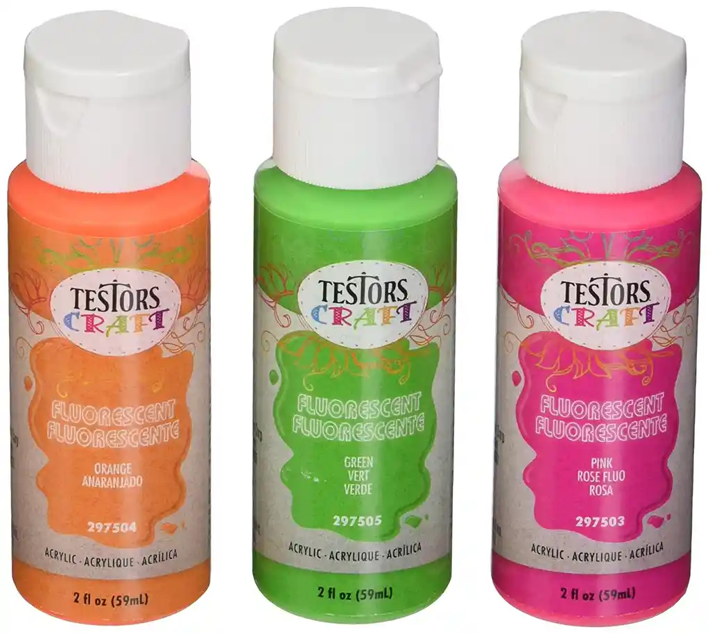 Testors Set de Pinturas Acrílicas Fluorescentes