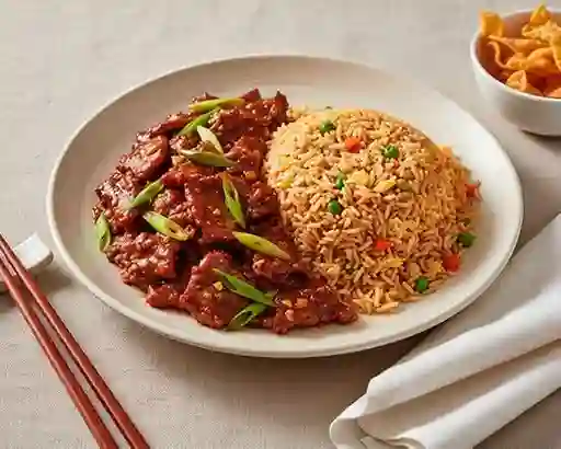 Colaciones C:1 Carnemongoliana con Arroz Chaufán 1 Pollo Mongol