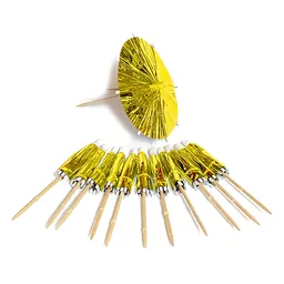 Pick Decoración Paraguas Dorado