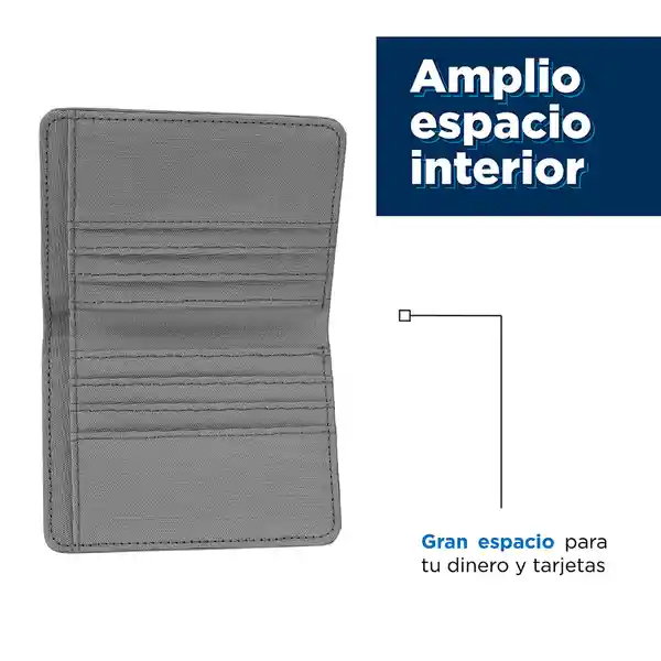 Billetera Vertical Canva Para Hombre Verde Gris Miniso