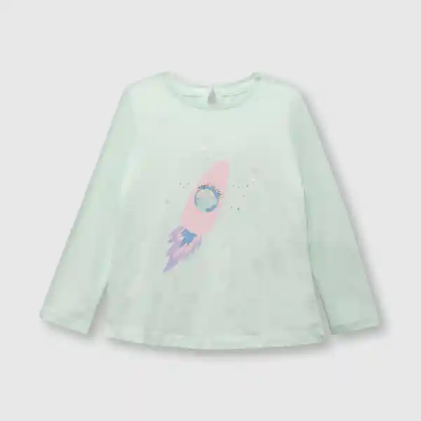 Polera de Bebé Niña Cohete Aqua Talla 9/12M Colloky