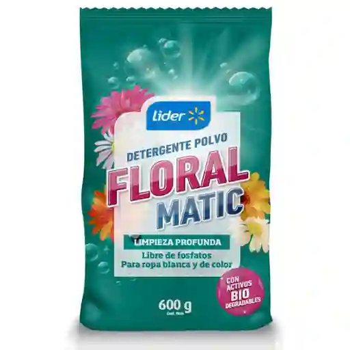 Detergente en Polvo Floral Matic Líder