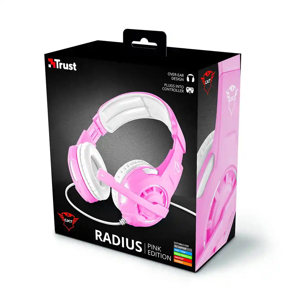 Audífonos Trust Gxt 310p Gaming Headset Pink