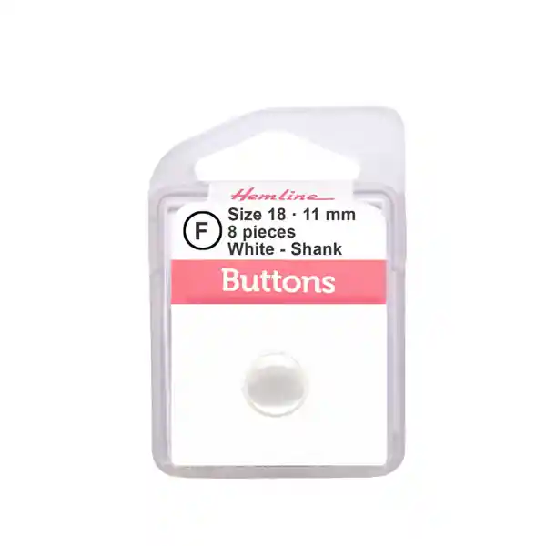 Botón Plástico Redondo Plano Blanco 11mm 8 D Hb00618.01 11mm 8