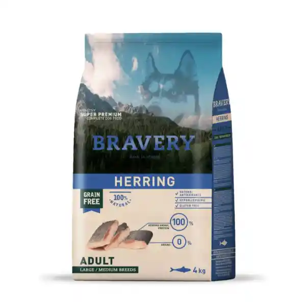 Bravery Alimento Perro Adulto Large/Medium Herring