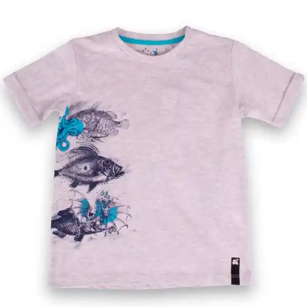 Polera Niño Gris Claro Talla 12 A Pvy662-23 mLg Pillín