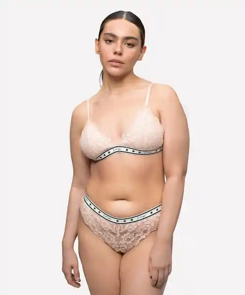 Lounge Bralette Dreamy Triángulo Encaje Rosado L