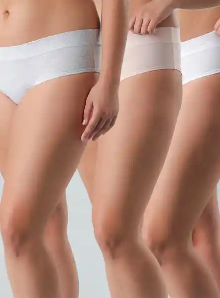 Flores Pack Panty L.25007 Blanco L