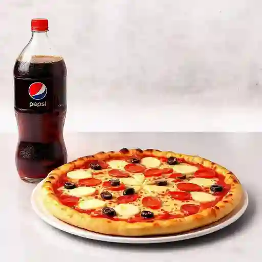 1 Pizza Familiar De 40 Cm Mas Bebida