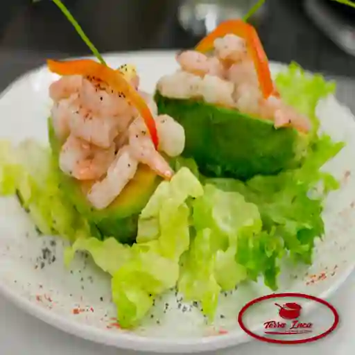 Palta Rellena con Camarones.