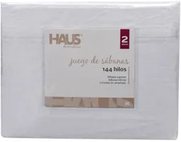 Sábana 144 Hilos 2 Plazas Blanco