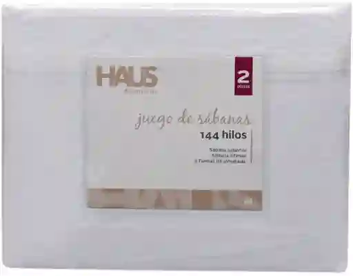 Sábana 144 Hilos 2 Plazas Blanco