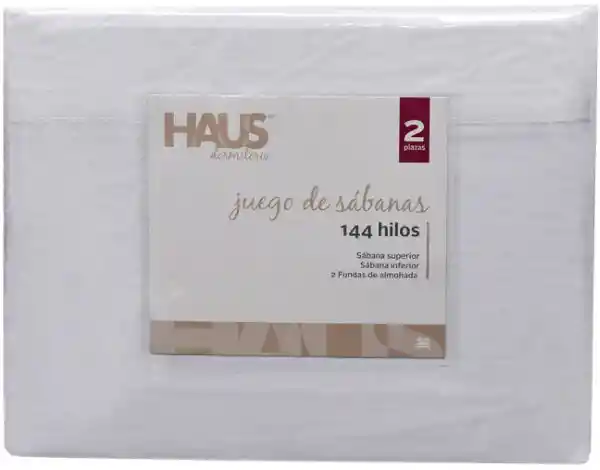 Sábana 144 Hilos 2 Plazas Blanco