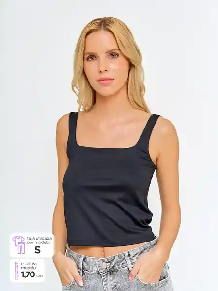 Index Polera Sin Manga Ecuadra Color Negro M S25