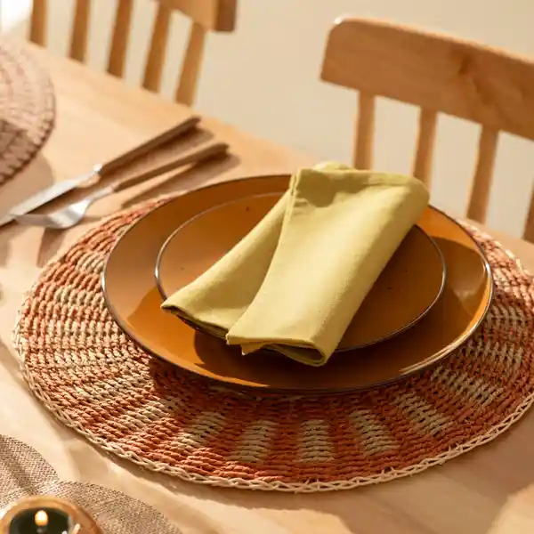 Set de Servilletas de Algodón Mostaza 40 x 40 cm Casaideas