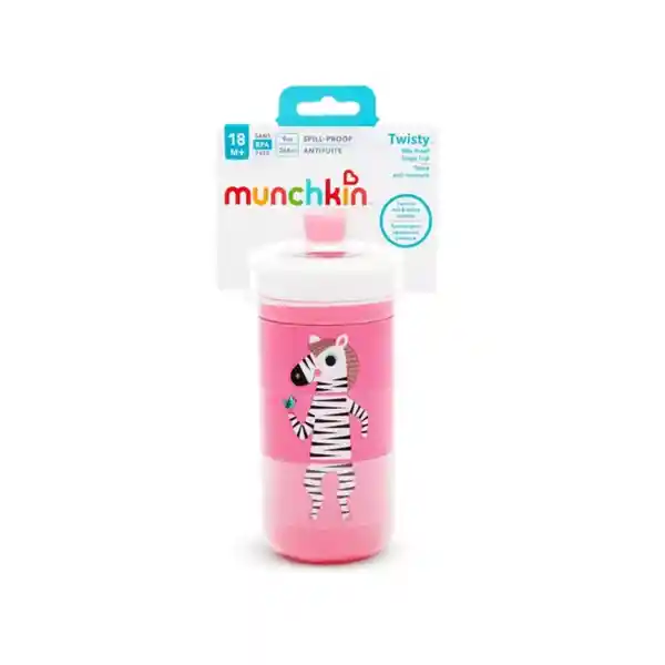 Vaso Con Boquilla Antiderrame Twisty Animales Munchkin Rosa