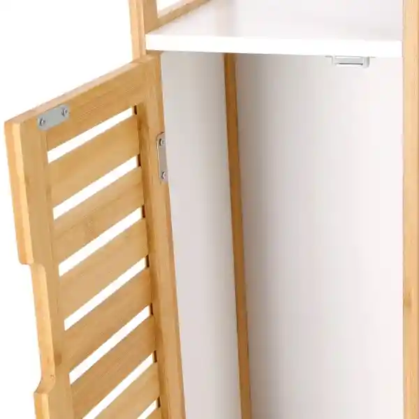 Repisa Con Puerta de Bambú 23 x 23 x 119 cm Casaideas