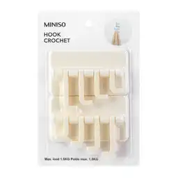 Miniso Set de Ganchos Adhesivos Giratorio Beige 0.5 mm