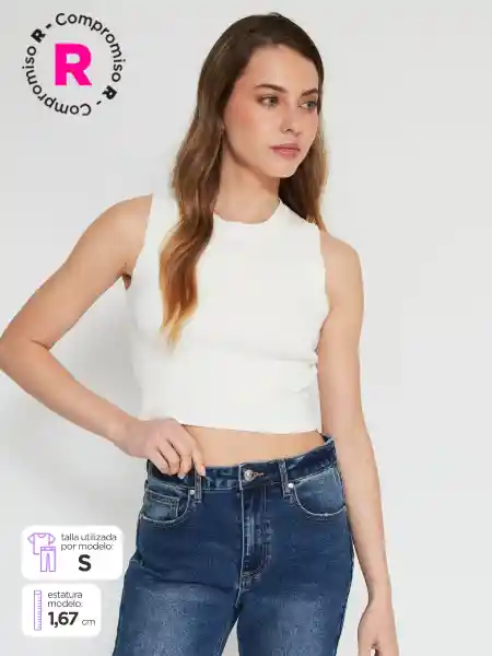 Index Polera Sin Manga Deporte2 Color Ecru M S25