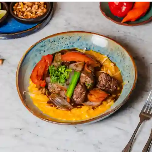 Risotto de Ají Amarillo con Lomo Saltado