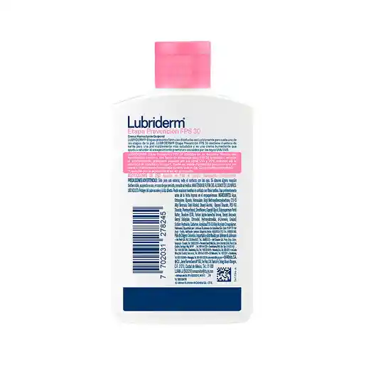 Lubriderm Crema Corporal Etapa Prevención FPS 30