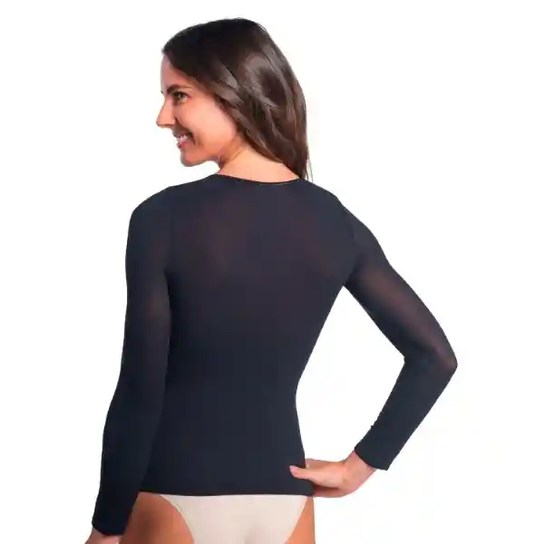 Camiseta Chemisette Manga Larga Negro Talla G/L Caffarena