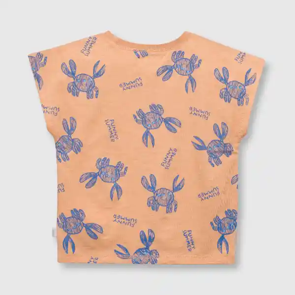 Polera Jaibas de Bebé Niño Salmón Talla 3/6M Colloky