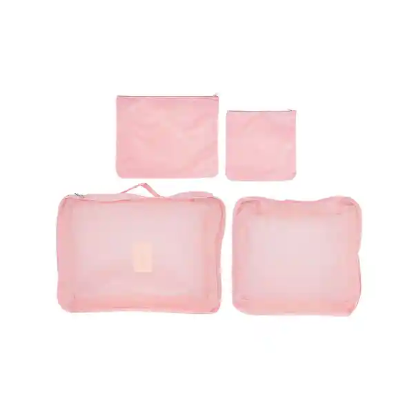 Organizador de Viaje Plegable 4 Espacios Rosa Miniso