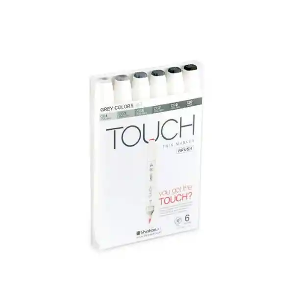 Touch Twin Set Marcadores Brush Colores Grises