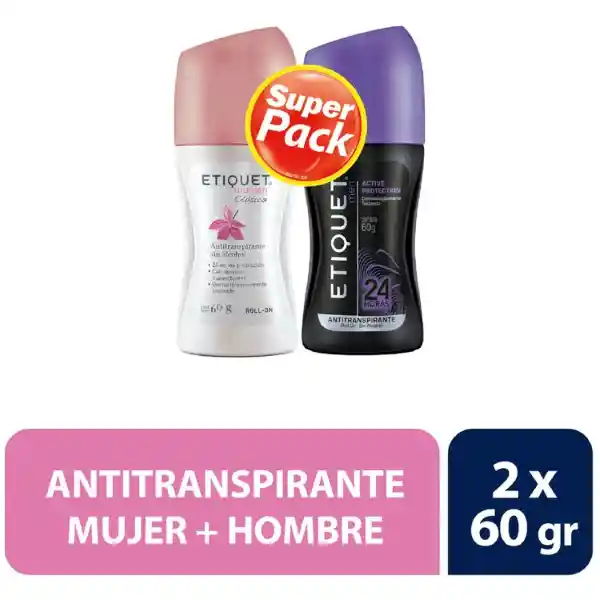 Etiquet Pack Desodorante Roll-On Mujer + Hombre