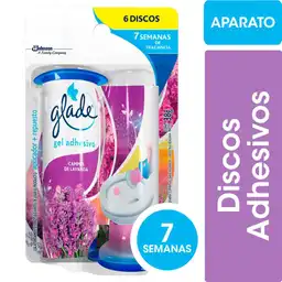 Discos Adhesivos Inodoro Glade Campos de Lavanda Aplicador + Repuesto 38gr