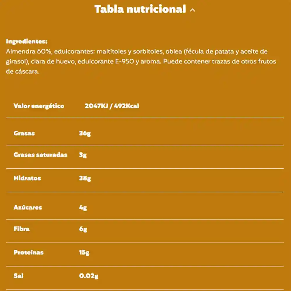 Turrón El Almendroduro Sin Azucar