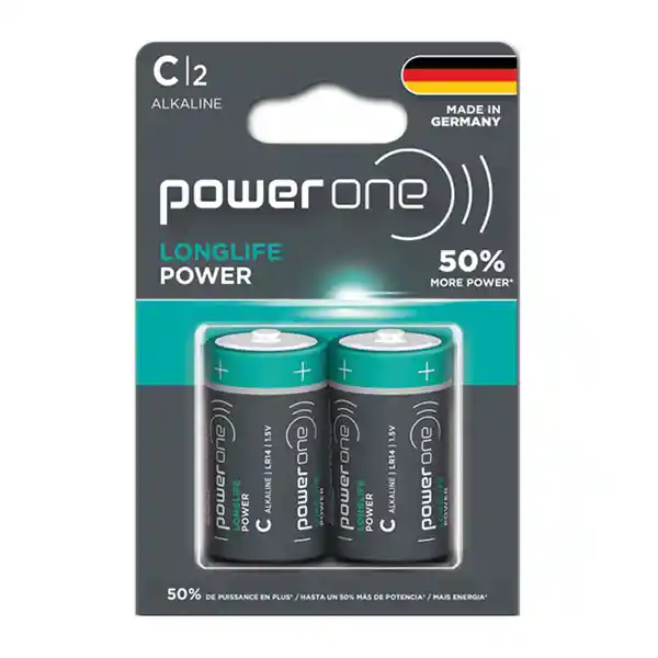 Power One Pila Alcalina Longlife Made In Germany Tamaño C