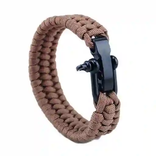 Pulsera Outdoor Grillete Cuerda Café