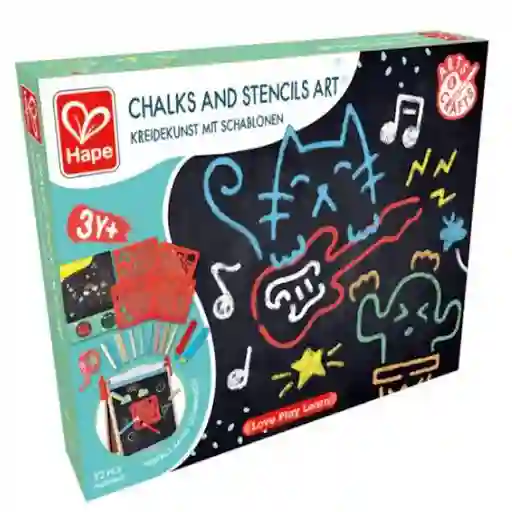 Hape Juguete Chalks And Stencils Art - E1068
