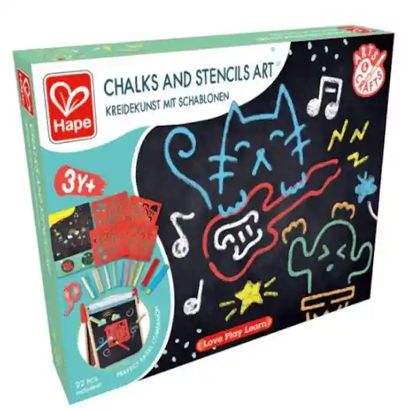 Hape Juguete Chalks And Stencils Art - E1068